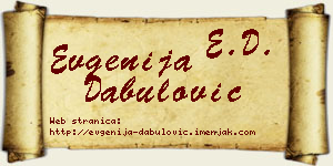 Evgenija Dabulović vizit kartica